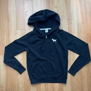 PINK Victoria Secret Dog Logo Black Hoodie Small